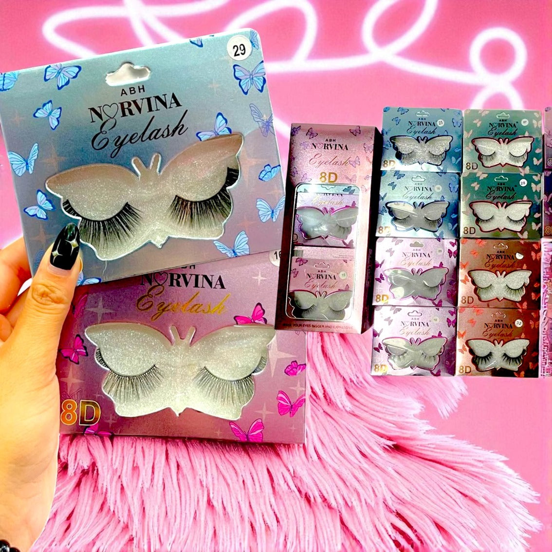 PESTAÑAS DE MARIPOSA NORVINA 10 PCS FE3375