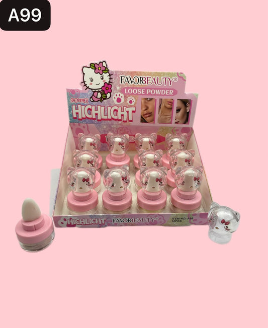 ILUMINADOR EN POLVO DE KITTY 12 PCS A99