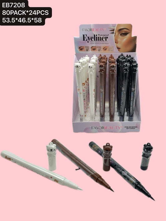 PLUMIN BLANCO, NEGRO Y CAFE OSITO 24PZS EB7208