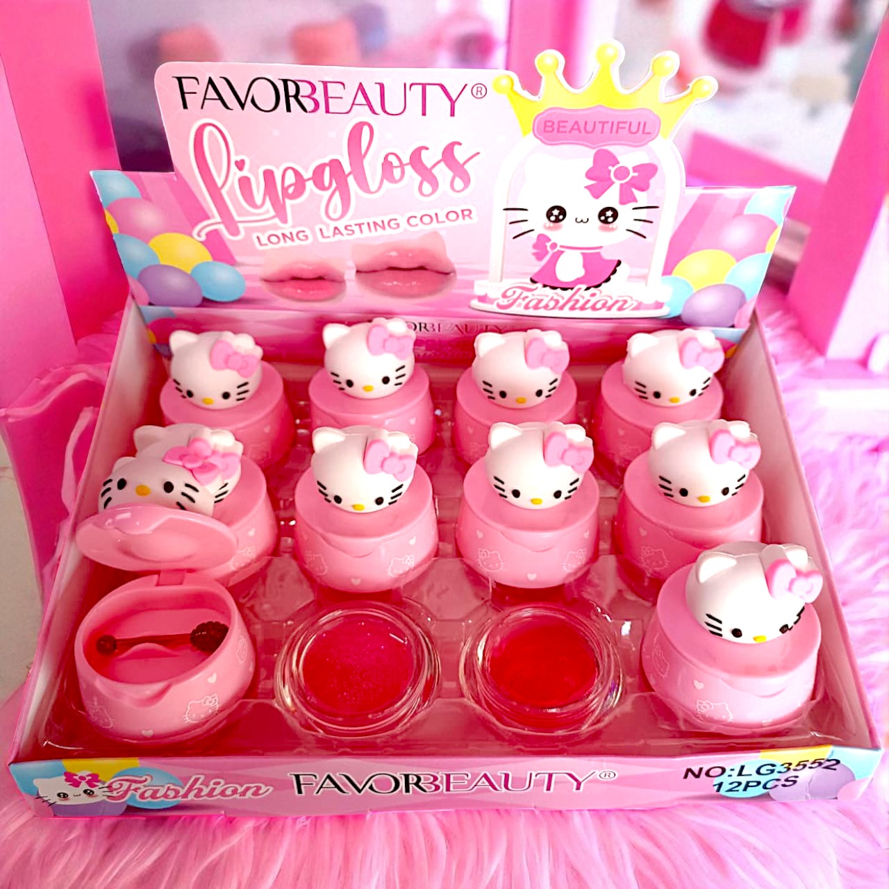 BALSAMO HIDRATANTE TARRO DE MIEL HELLO KITTY 12PZS LG3552