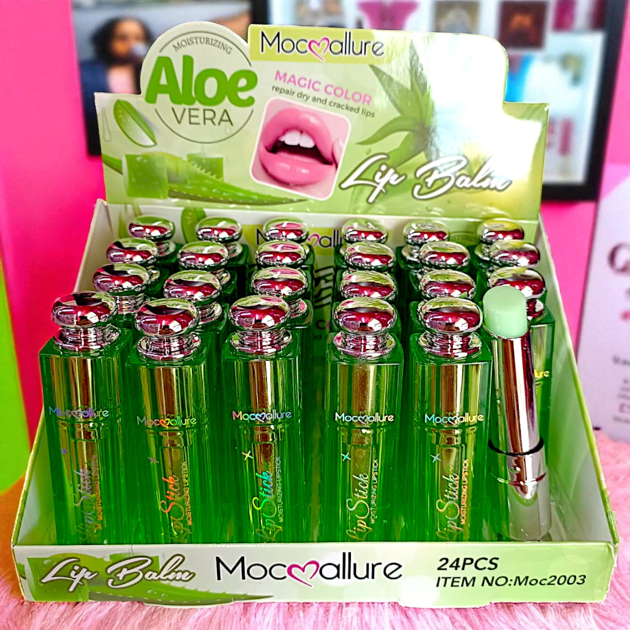 LABIAL MAGICO HIDRATANTE TIPO DIOR ALOE 24PZS MOC2003