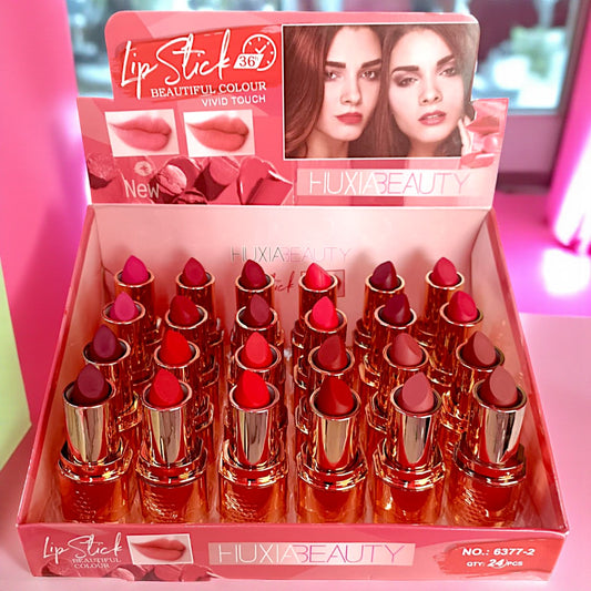 LABIAL MATTE DORADO HUXIA 24PZS 6377-2
