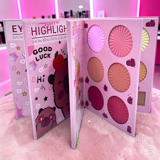 LIBRO DE SOBRAS, ILUMINADORES Y RUBOR CAPIBARA 1 PZ KP601