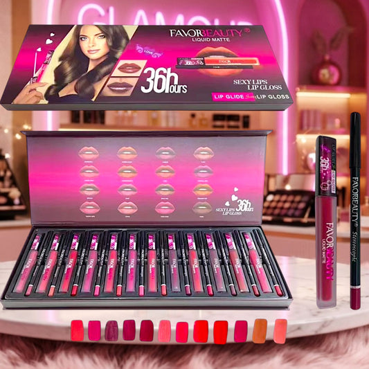 SET DE LABIALES CON DELINEADOR 36H LG3140