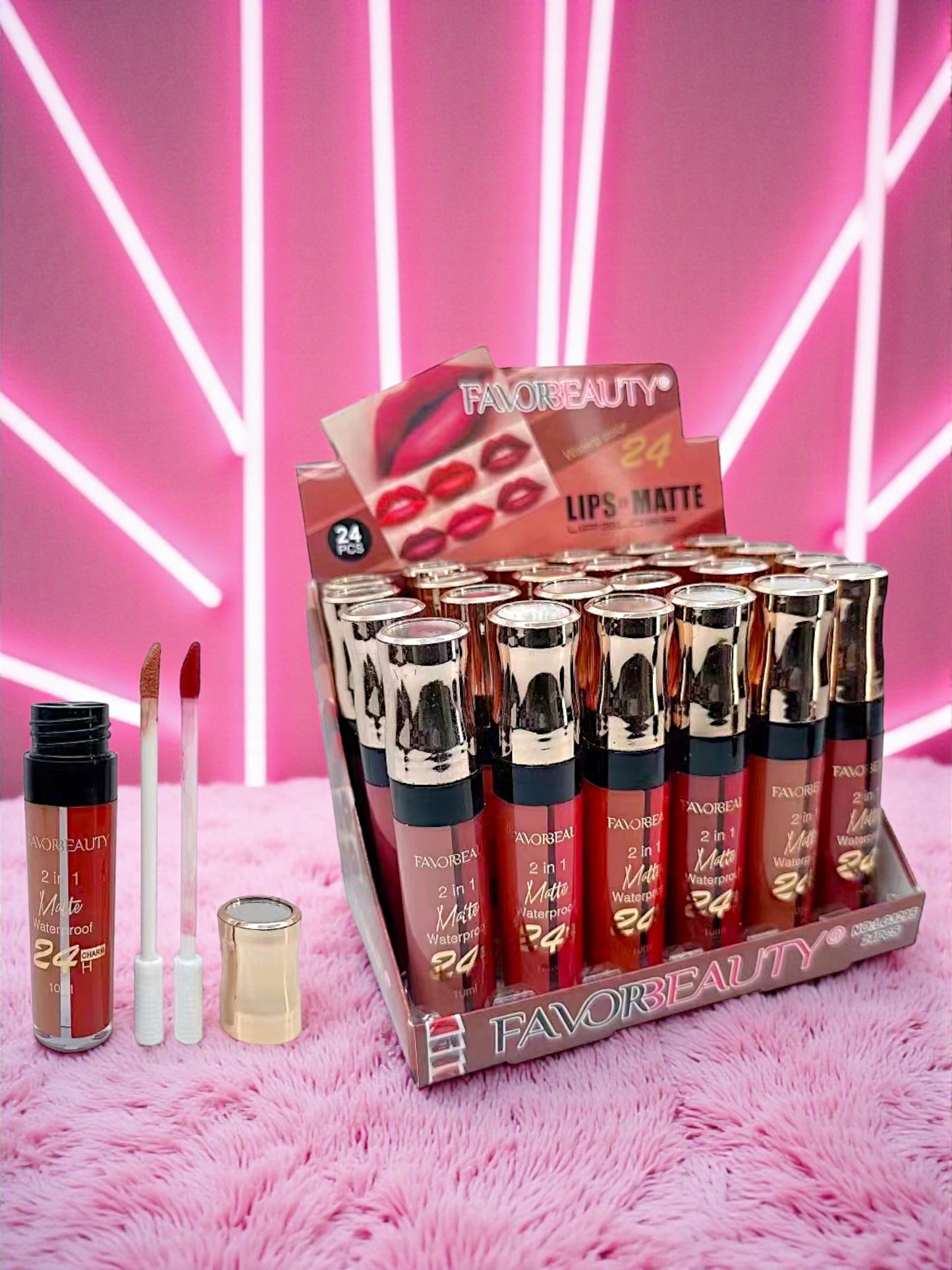 LABIAL LIQUIDO 2 COLORES 24 PZ LG3295