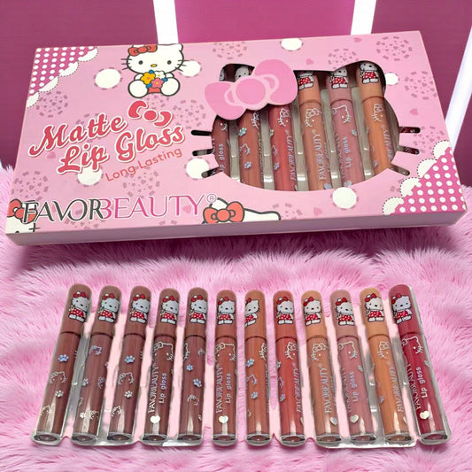 SET 12 LABIALES HELLO KITTY LG3356