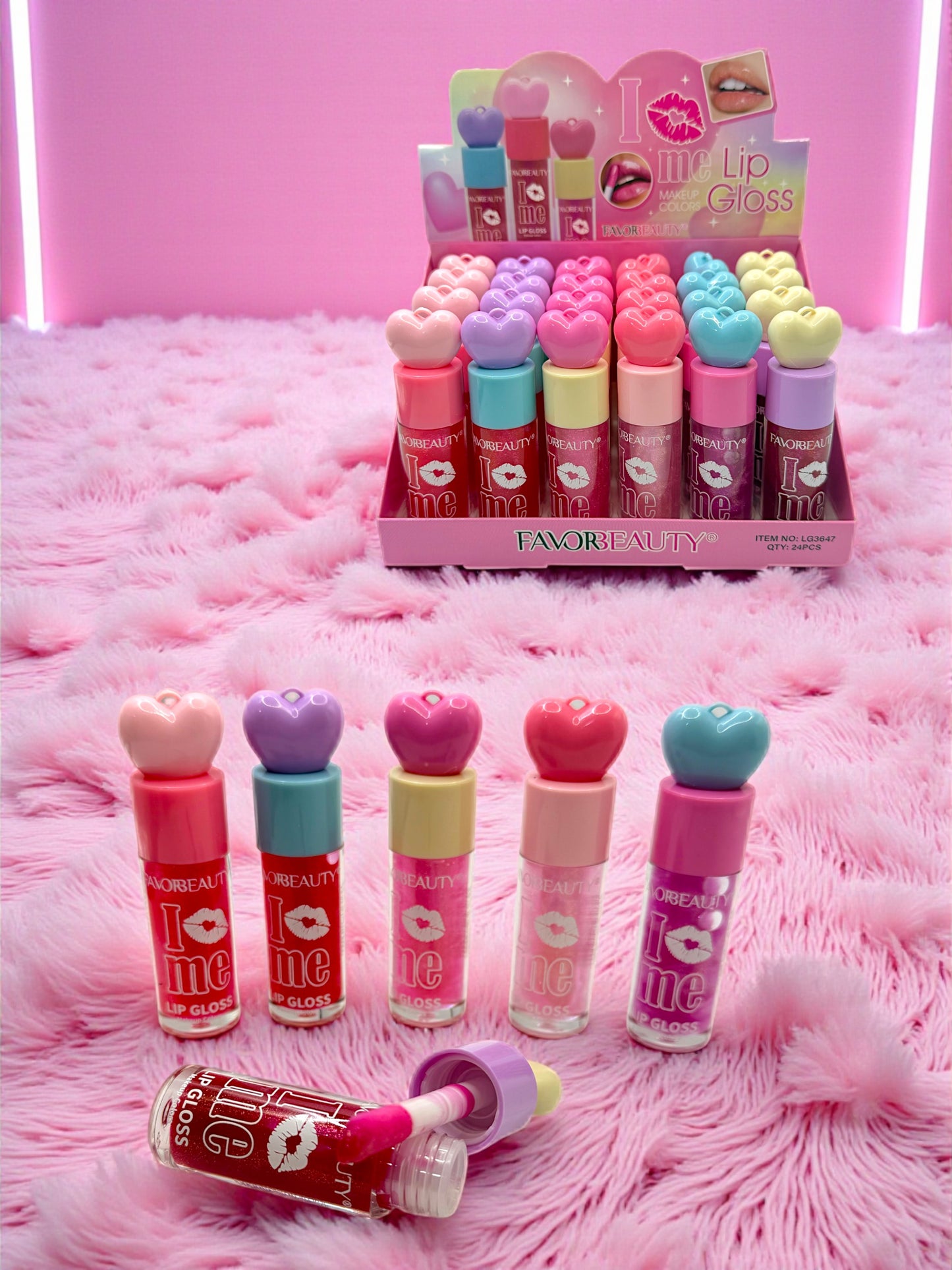 GLOSS CON COLOR CORAZONES CUTE 24 PZ LG3647