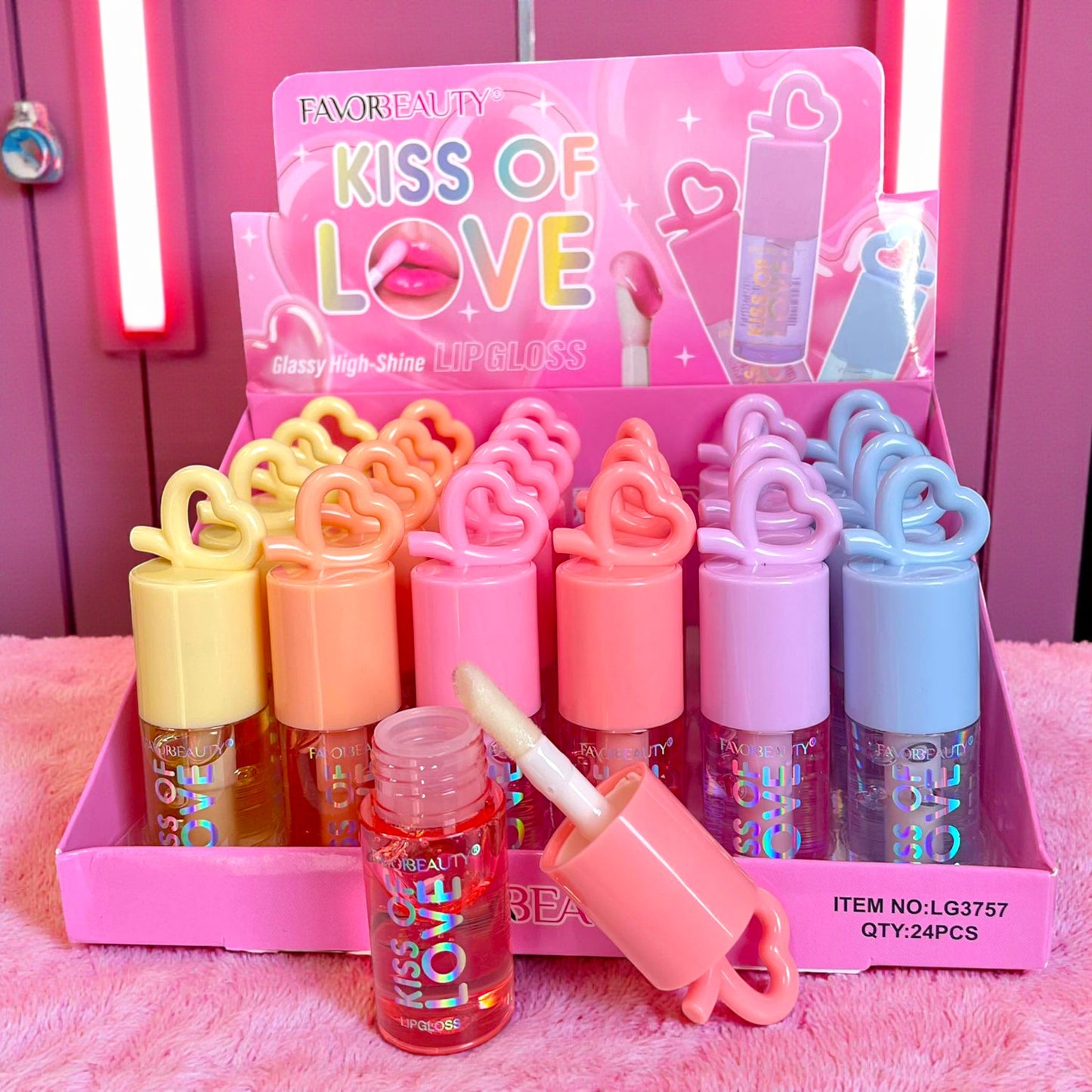 GLOSS HIDRATANTE CORAZON ENTRELAZADO 24 PZ LG3757