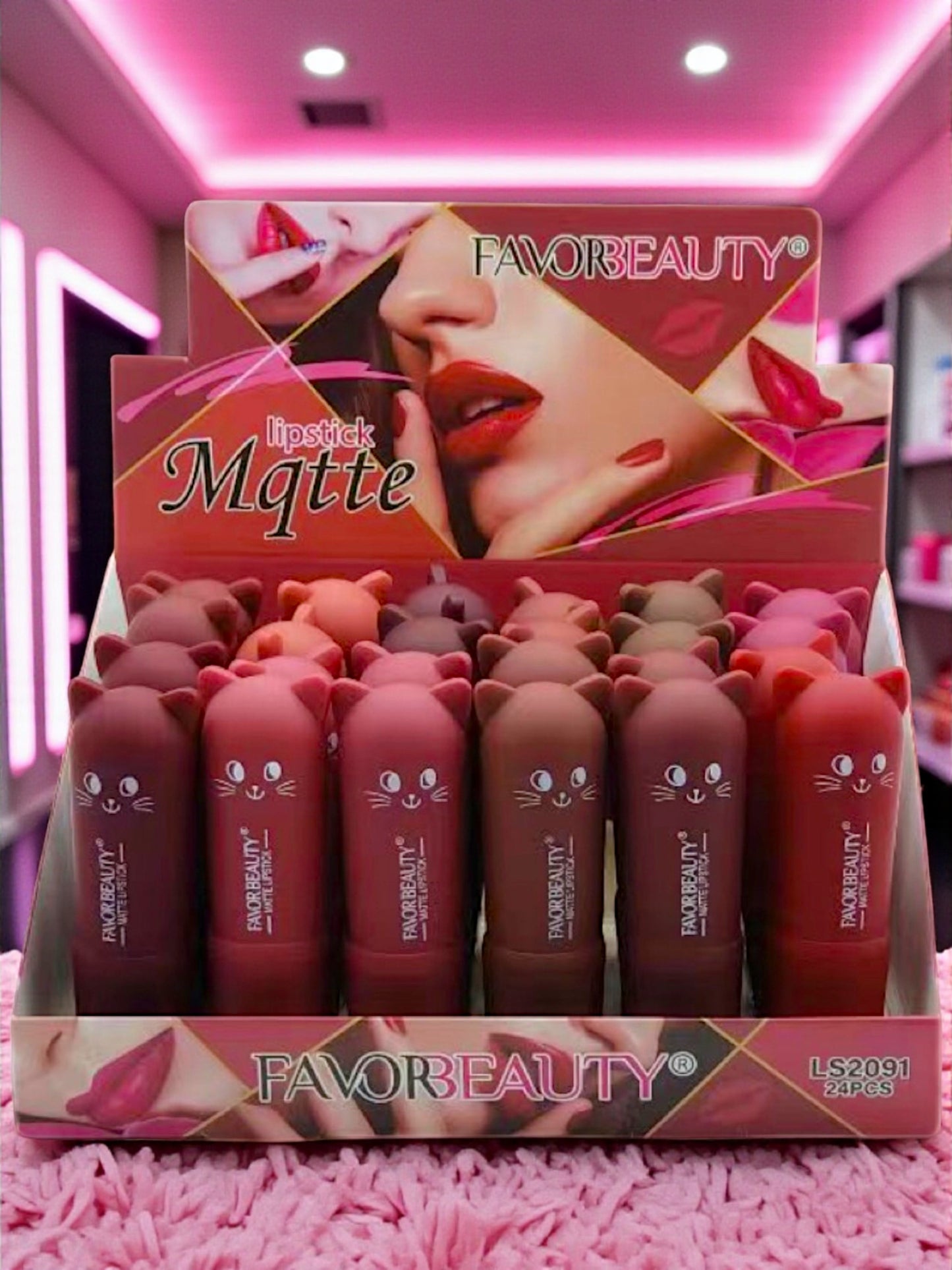 LABIAL EN BARRA GATITOS 24 PZ LS2091