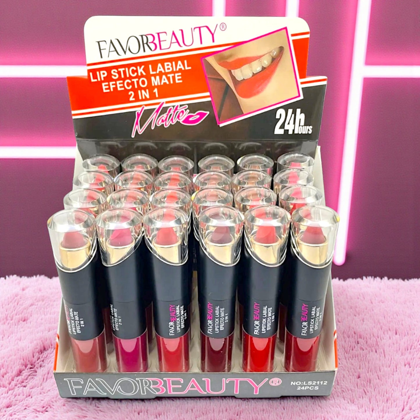 LABIAL EN BARRA Y LIQUIDO 24 PZ LS2112