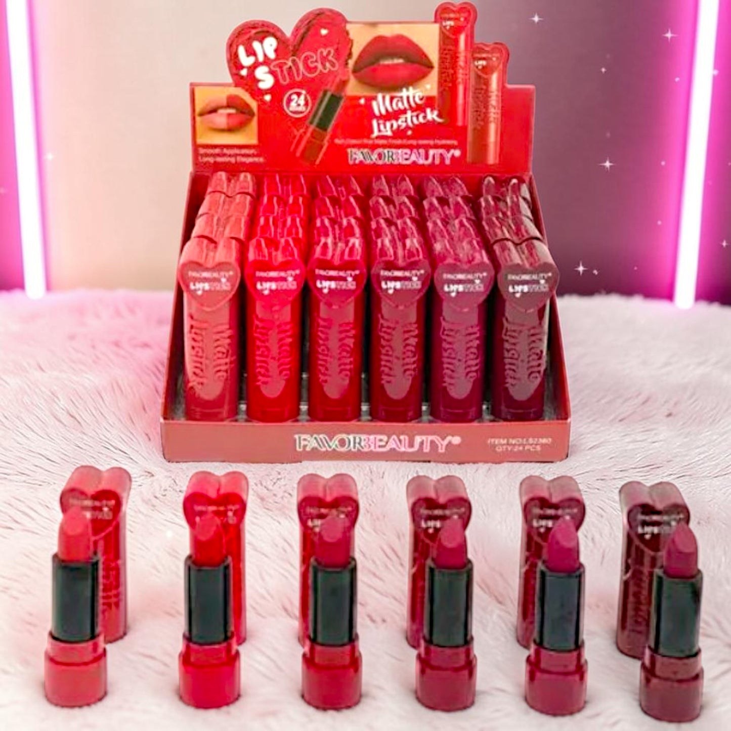 LABIAL EN BARRA CORAZON 24 PZ LS2380