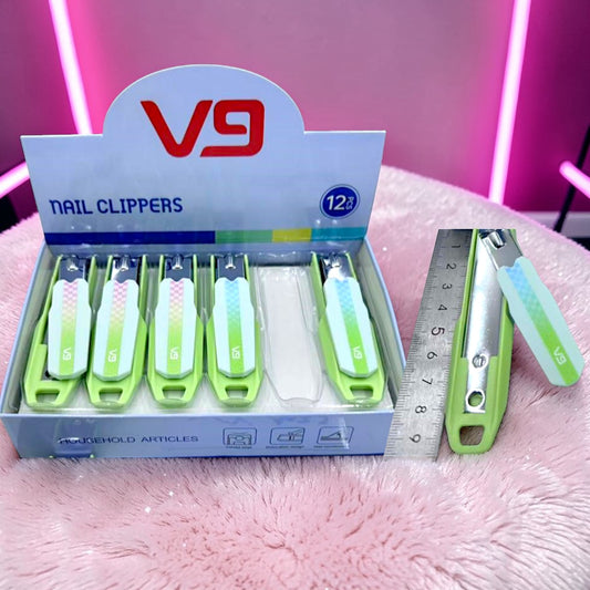 CORTA UÑAS VERDE V9 12 PZ V844