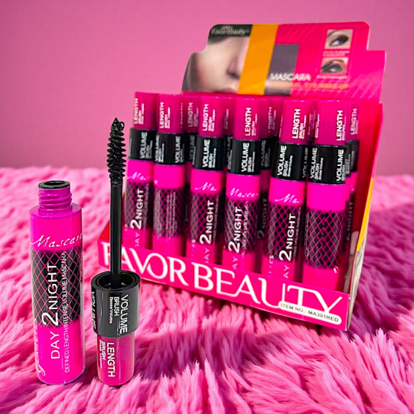 MASCARA DE PESTAÑAS 2 EN 1 24 PZ MA301RED.