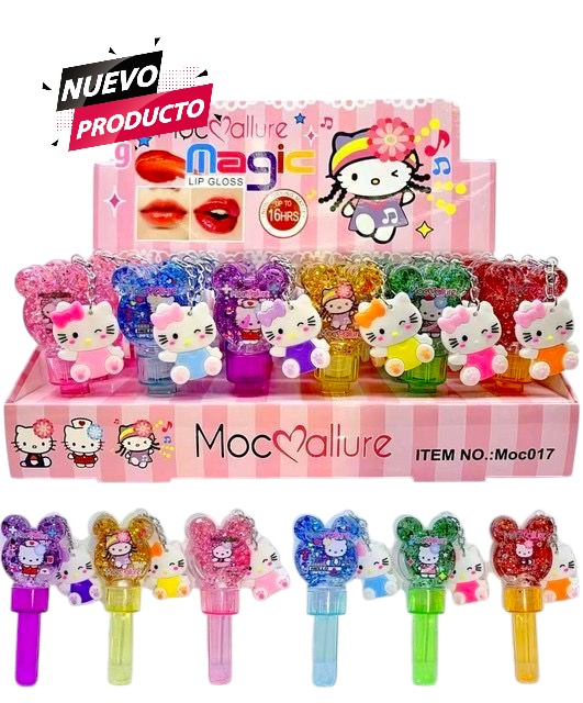 Gloss Magico Llavero Kitty 24 PCS Moc017.