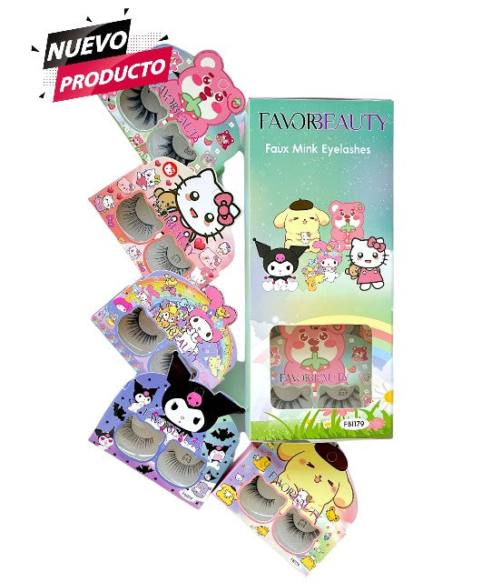 Pestañas Kitty y sus Amigos caja con 10 pares FB1179.