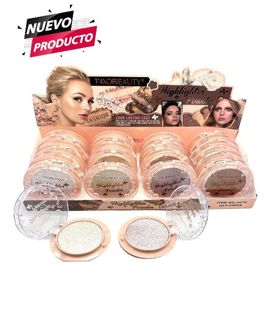 ILUMINADOR Y POLVO COMPACTO CAJA CON 24 PCS 6674.