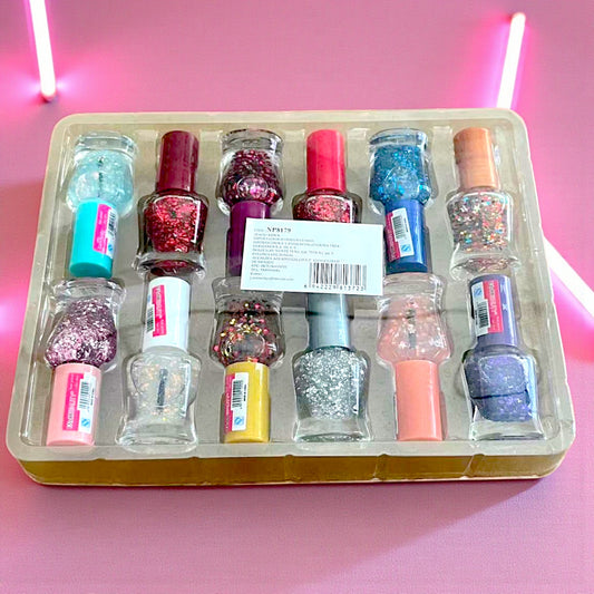 MINI ESMALTE GLITTER 12 PZ NP8179