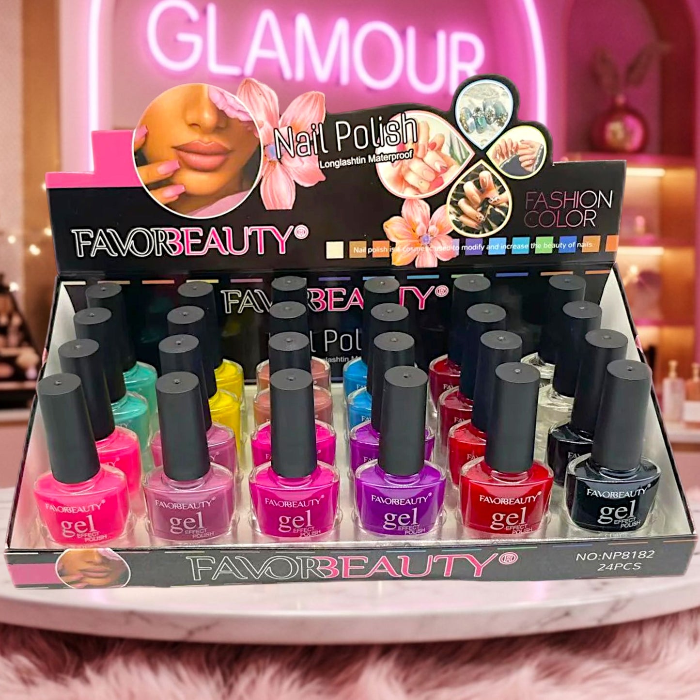 ESMALTES COLORIDOS EFECTO GEL 24 PZ NP8182