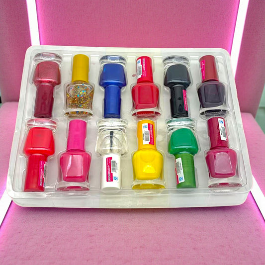 MINI ESMALTE DE UÑAS COLORIDOS 12 PZ NP8186