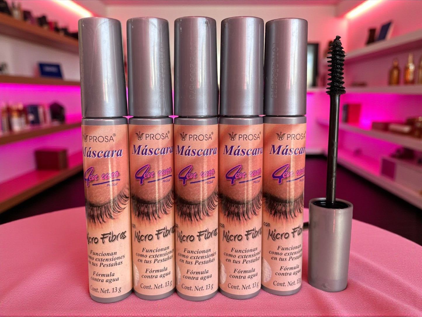 MASCARA DE PESTAÑAS PROSA TAPA GRIS MICROFIBRA.