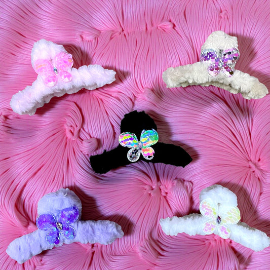 PINZA PELUCHE CON MARIPOSITA 12 PZ FJ3014