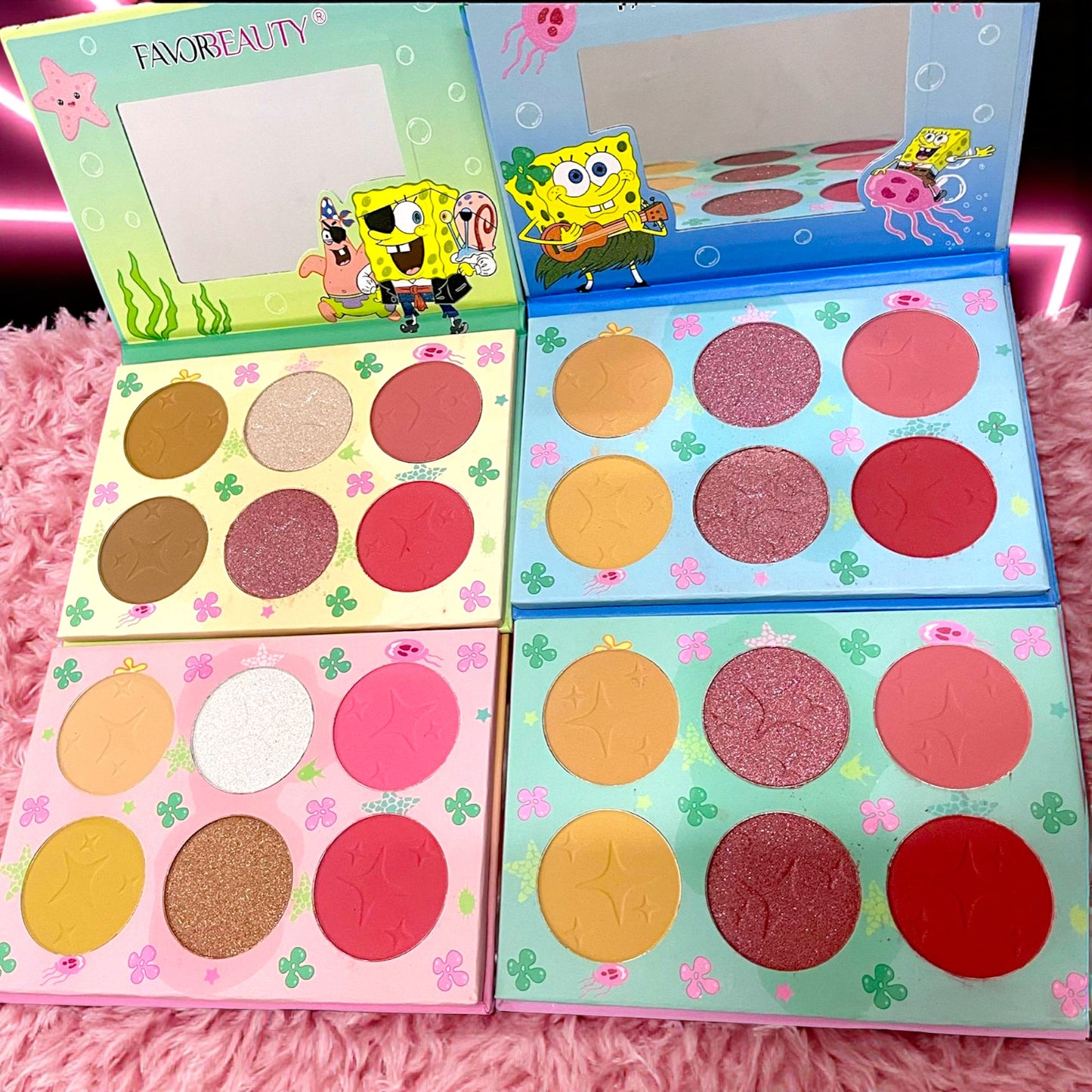 PALETA DE ILUMINADORES Y RUBORES BOB ESPONJA 4 PZ ES6168