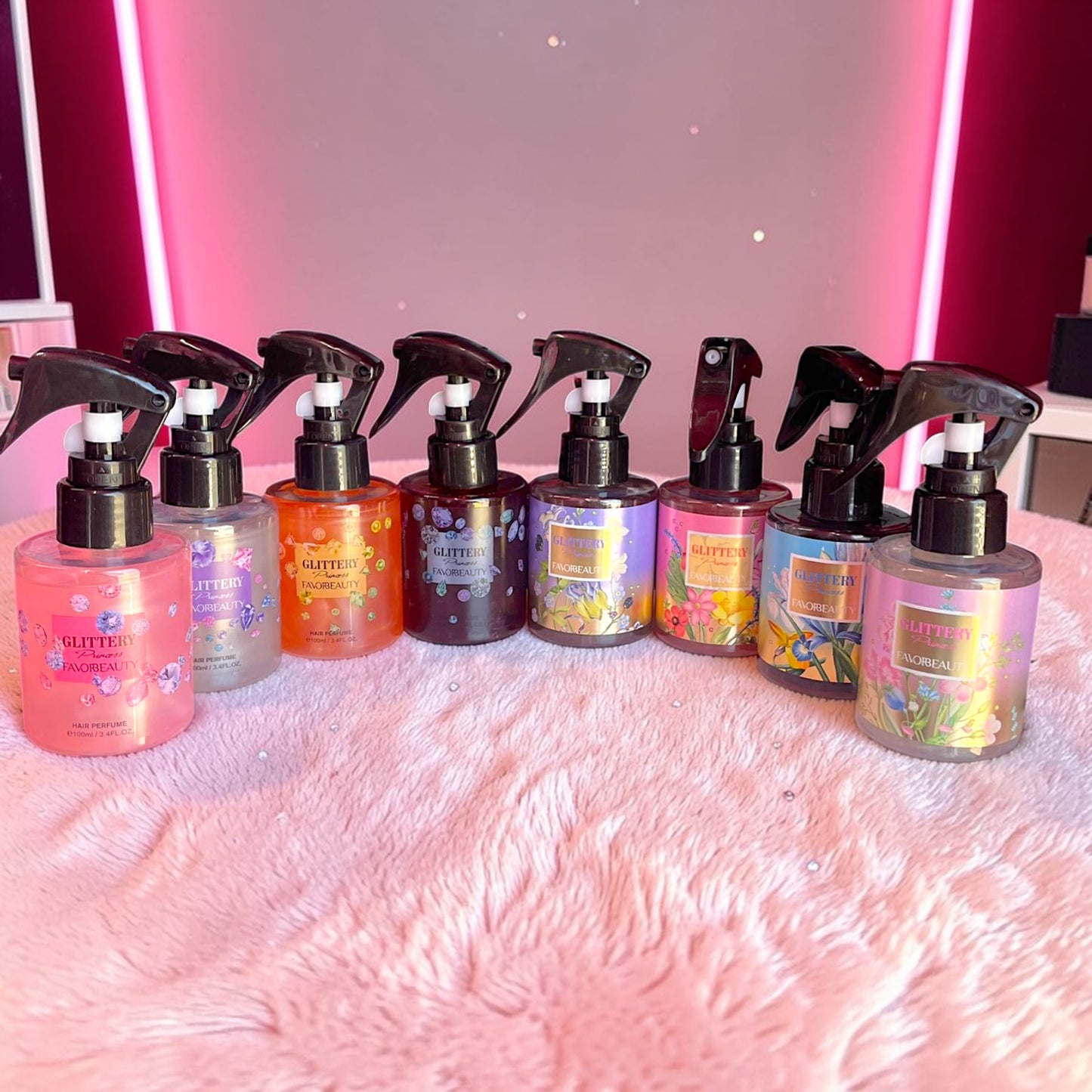 PERFUME PARA EL CABELLO CON GLITTER 1 PZ (SE MANDA SURTIDO AL AZAR)