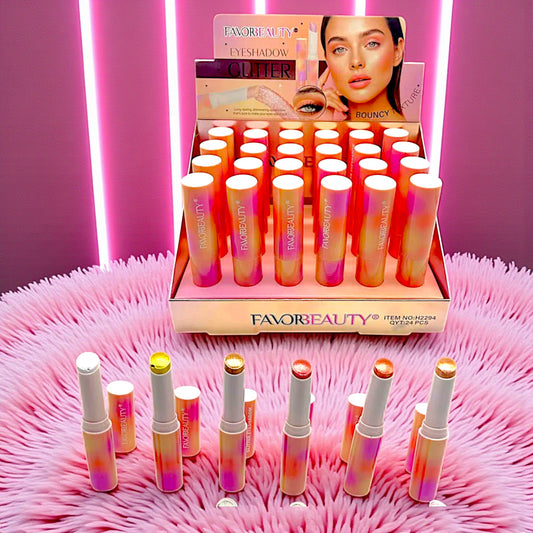 SOMBRAS GLITTER E ILUMINADORES EN BARRA 24 PZ H2294