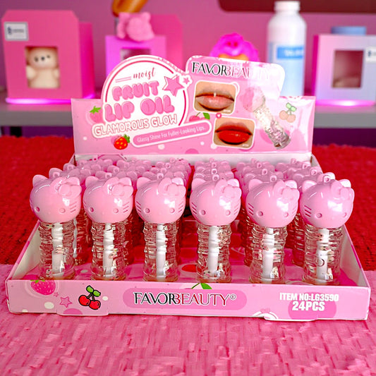 LIP OIL KITTY SABOR CEREZA CON 24PZS LG3590