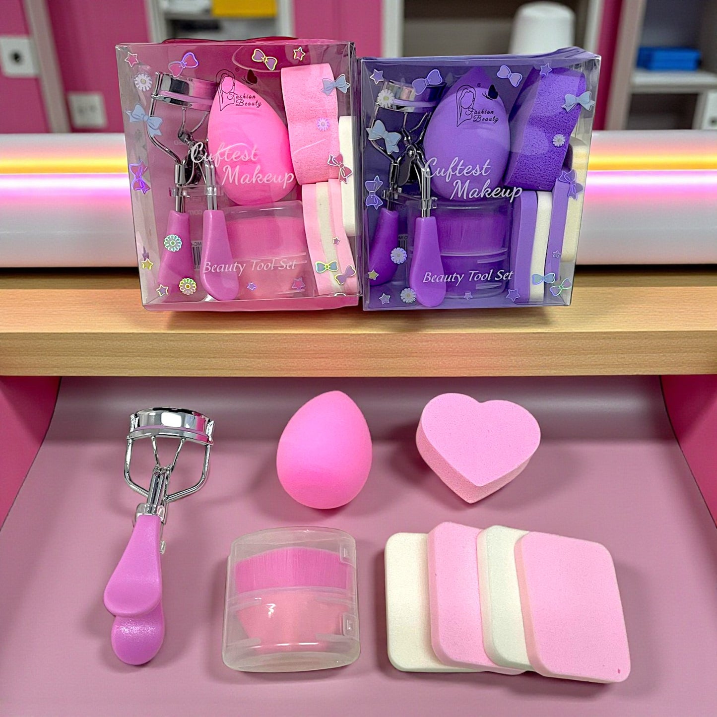 CAJITA ENCHINADOR ESPONJAS Y BROCHA SE ENVÍA COLOR AL AZAR MC-0015