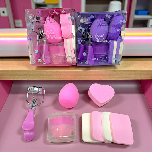 CAJITA ENCHINADOR ESPONJAS Y BROCHA SE ENVÍA COLOR AL AZAR MC-0015