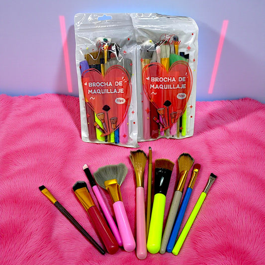 SET BROCHAS DE MAQUILLAJE CON 10PZS B-10