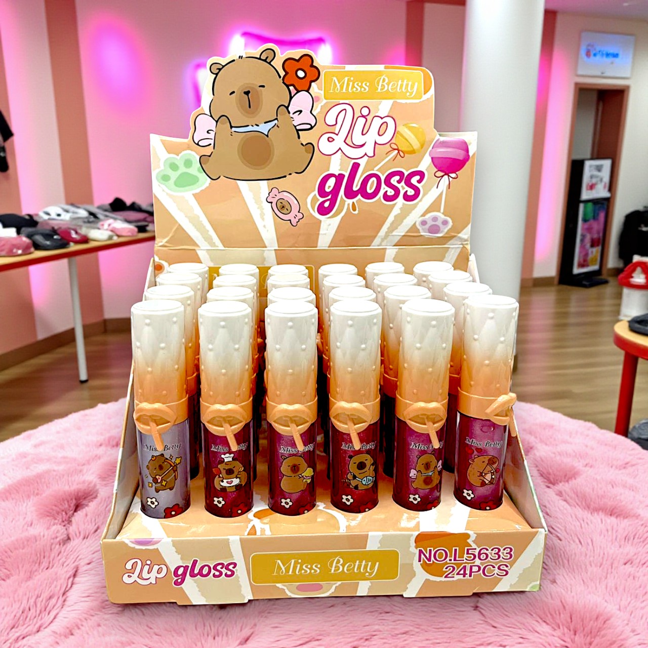 GLOSS CAPIBARA CON GLITTER 24PZS L5633