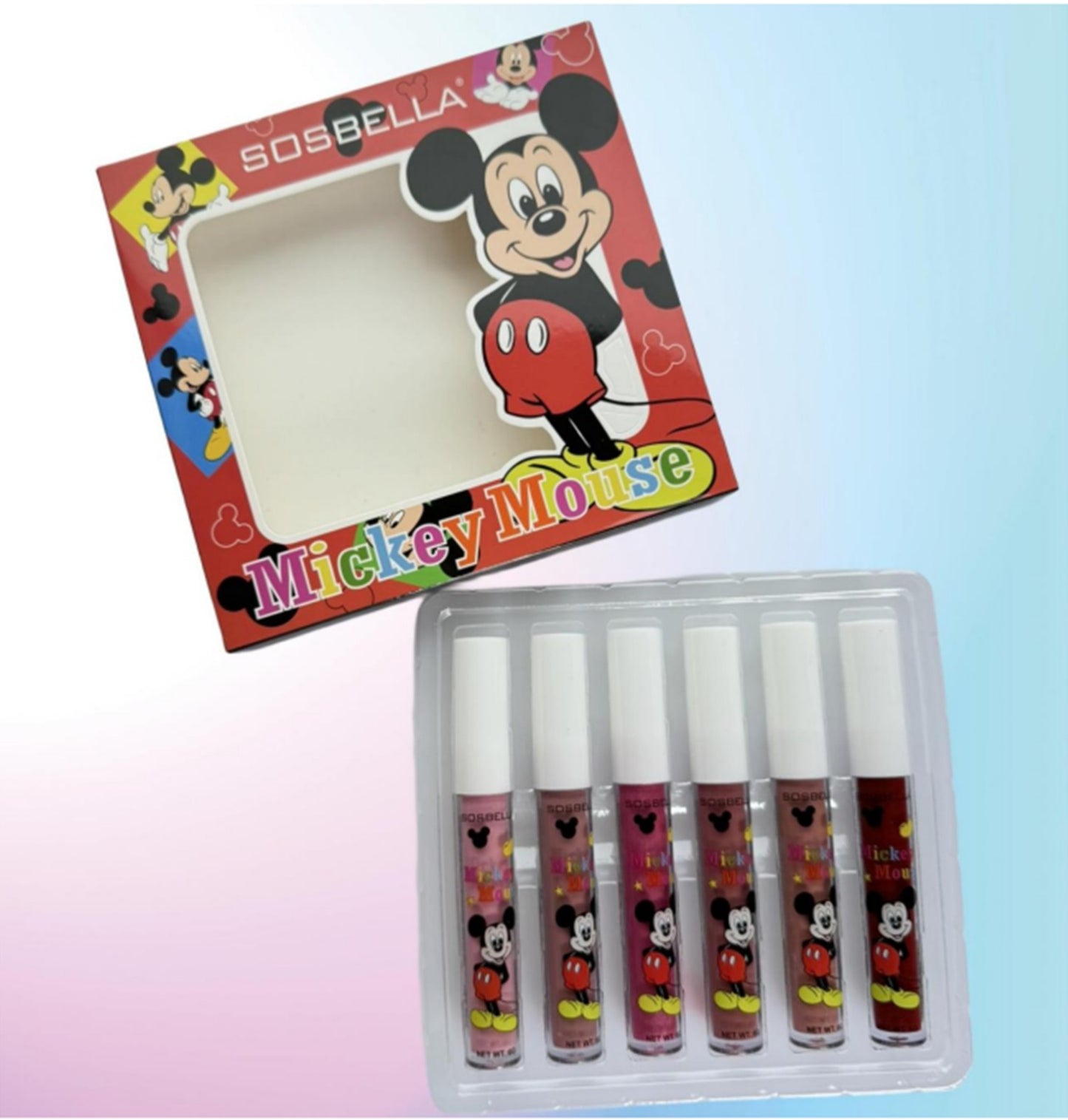 Labial Liquido MICKEY MOUSE 6PCS SOS-212