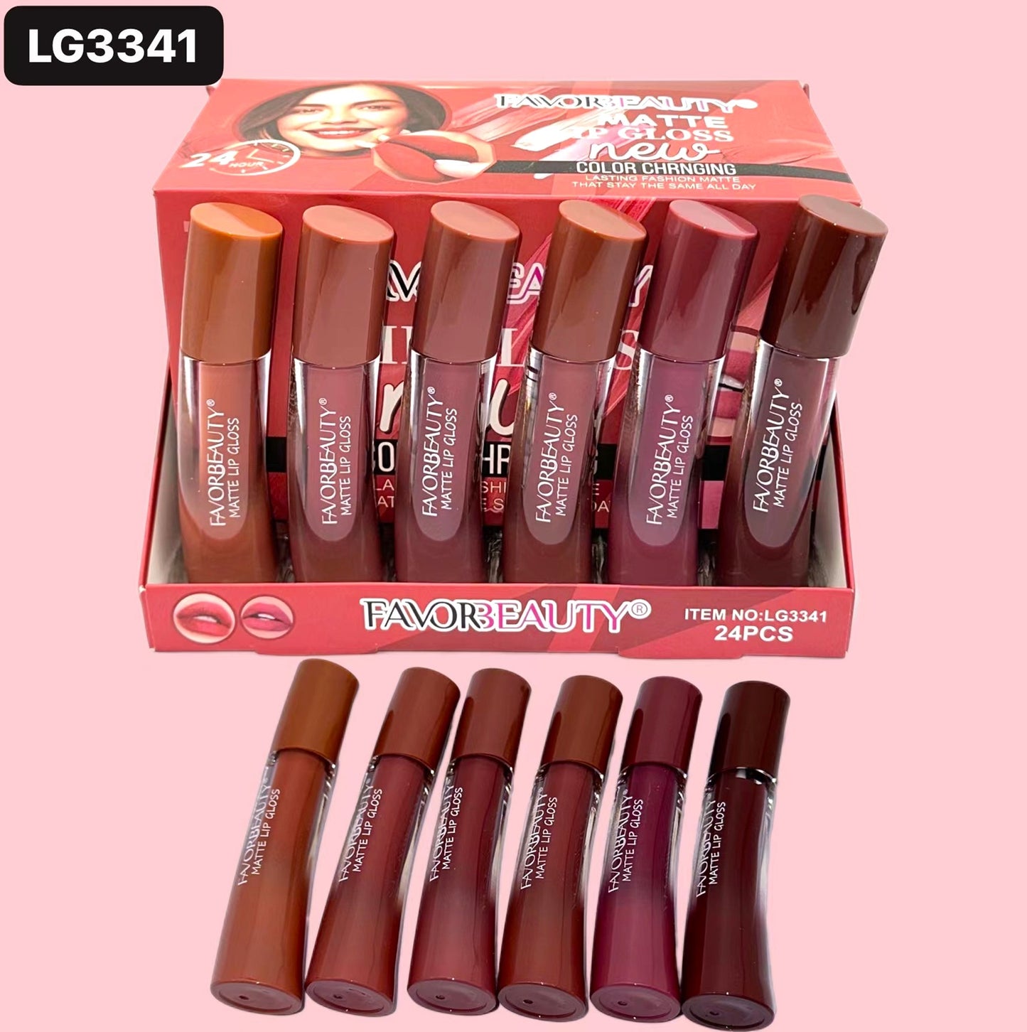 Matte Lip Gloss Color 24 PCS LG3341