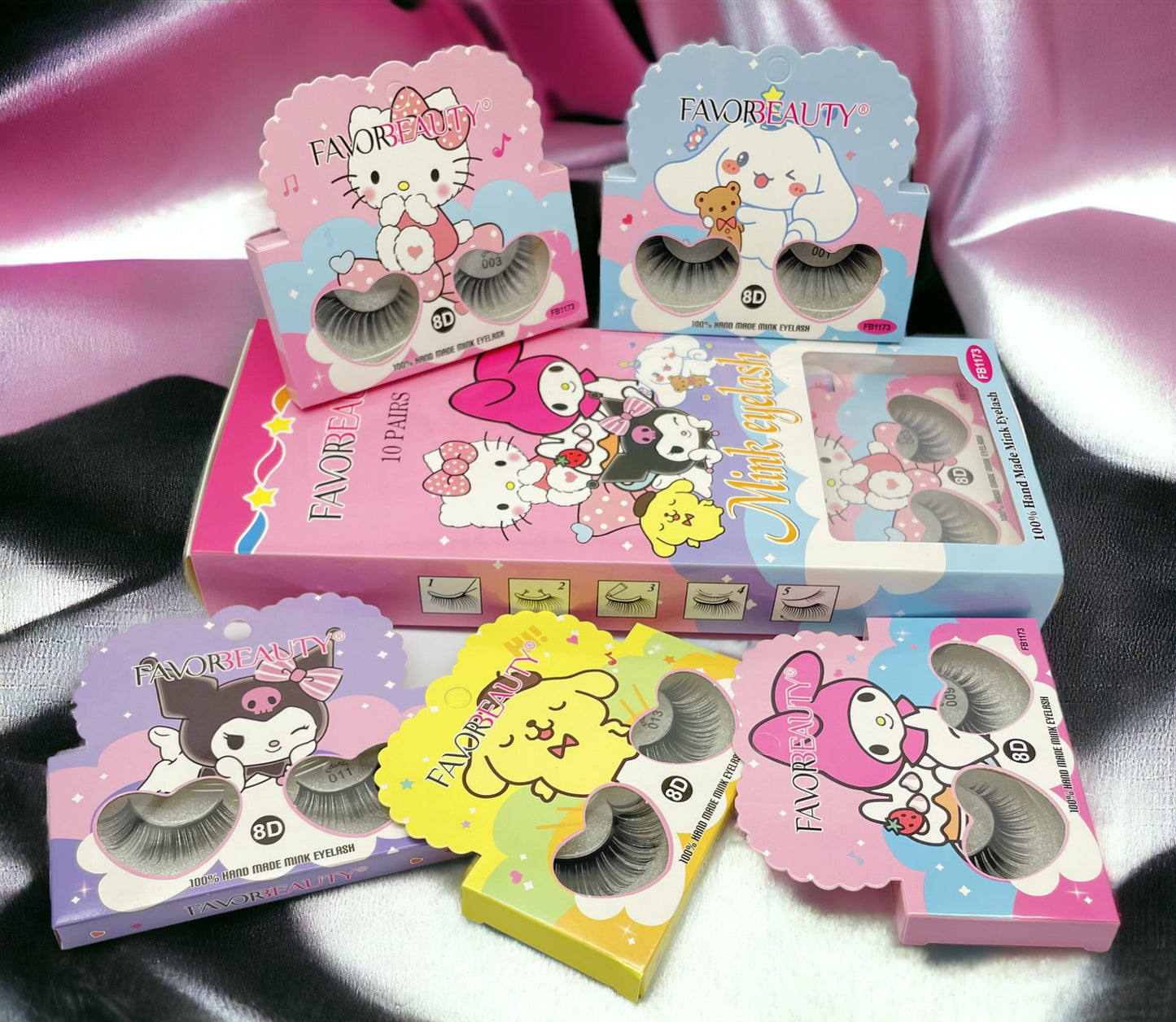 Pestañas Kitty y Kuromy 10 PCS FB1173.