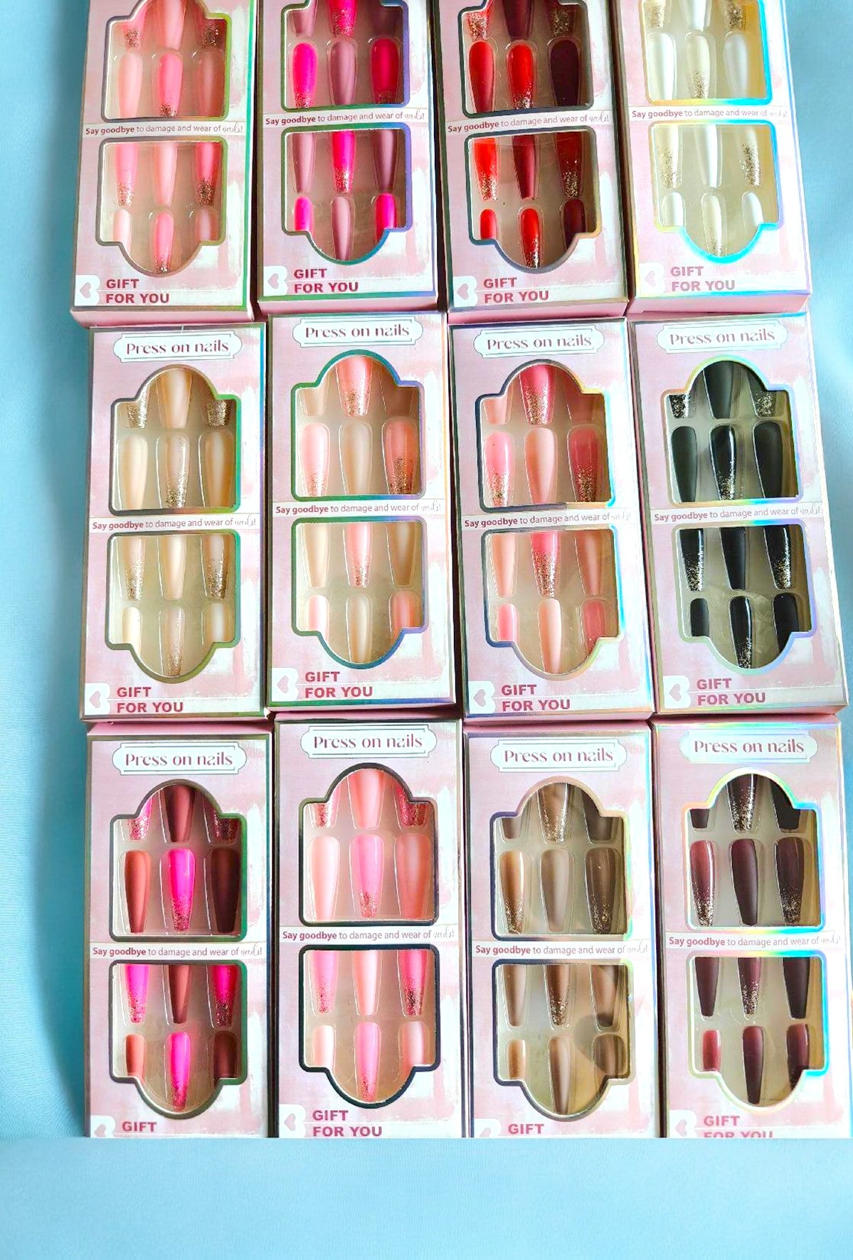 Uñas Postizas Press on Nails 12 PCS TK9011