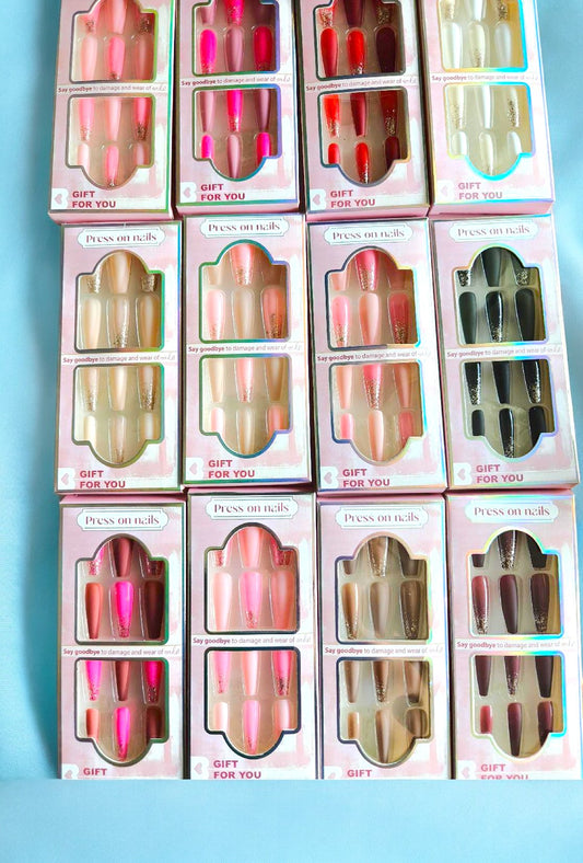 Uñas Postizas Press on Nails 12 PCS TK9011