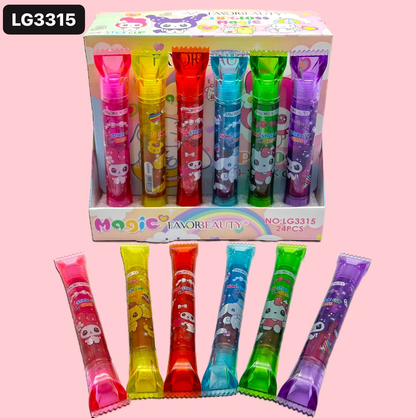 Lip Gloss Kuromy Y sus Amigos 24 PCS LG3315.