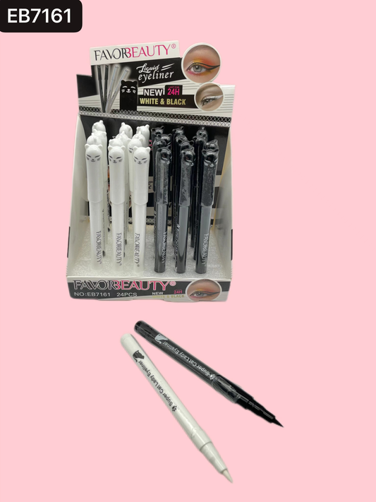 Delineador Plumin Blanco y Negro 24 Pcs EB7161