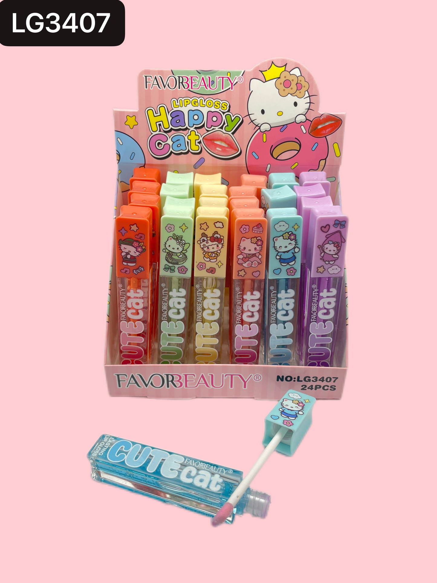 Lip Gloss Kitty 24 pcs LG3407