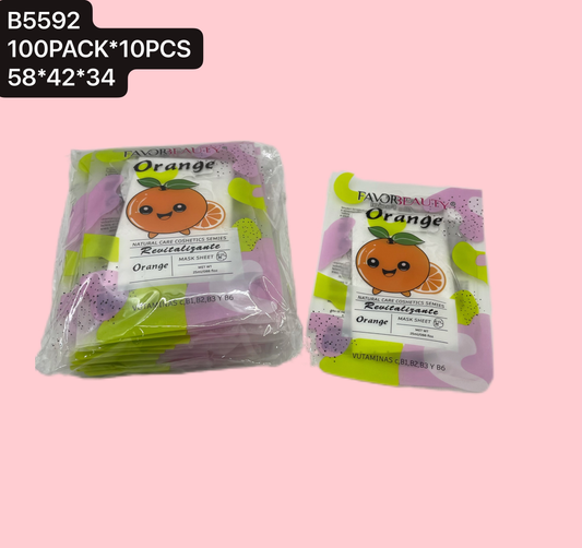 MASCARILLA FACIAL NARANJA 10 PZ B5592