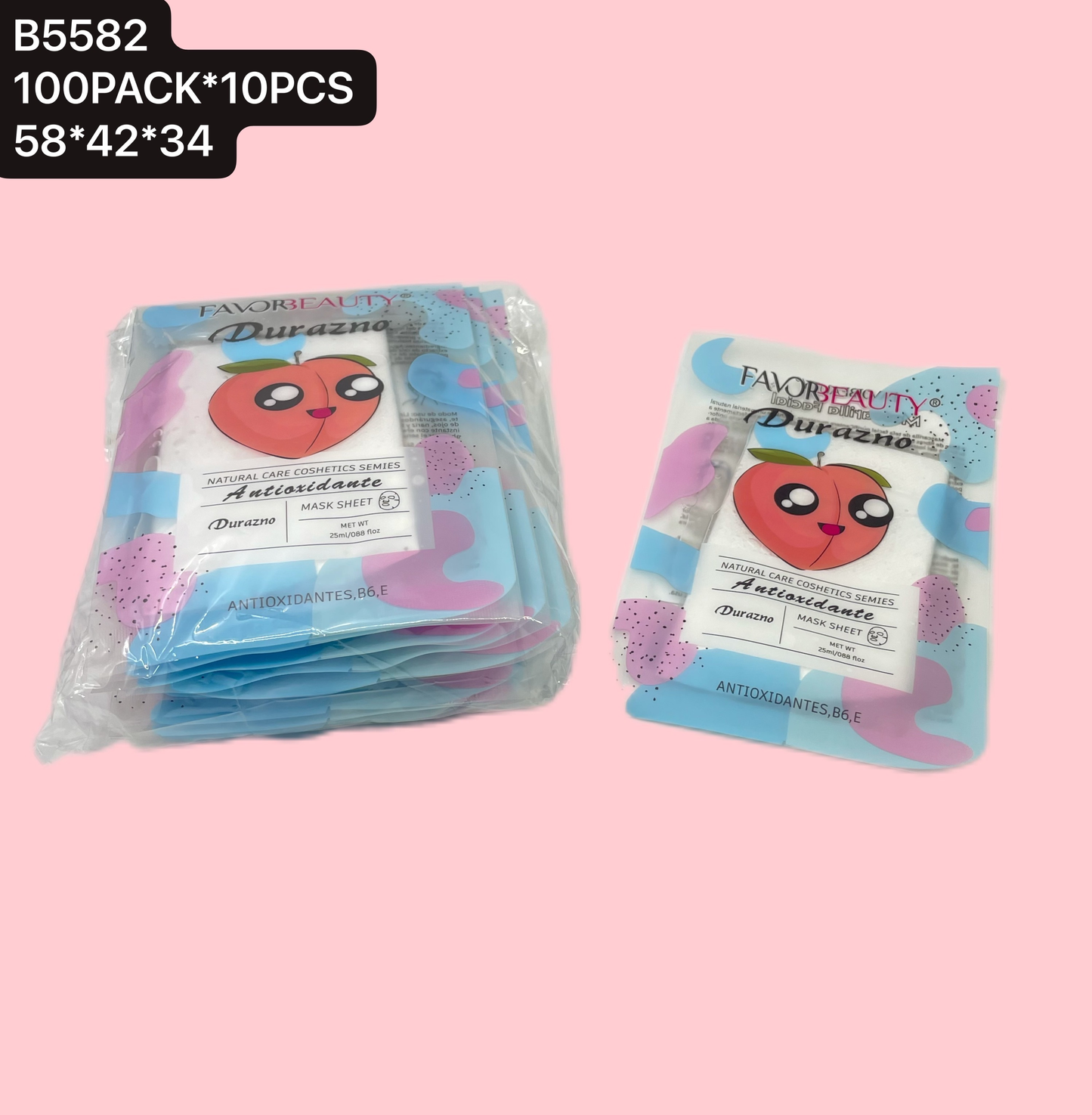 MASCARILLA FACIAL DURAZNO 10 PZ B5582
