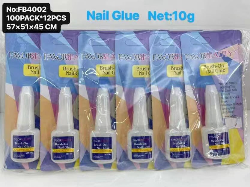 PEGAMENTO EN BROCHA PARA UÑAS 12PZS FB4002