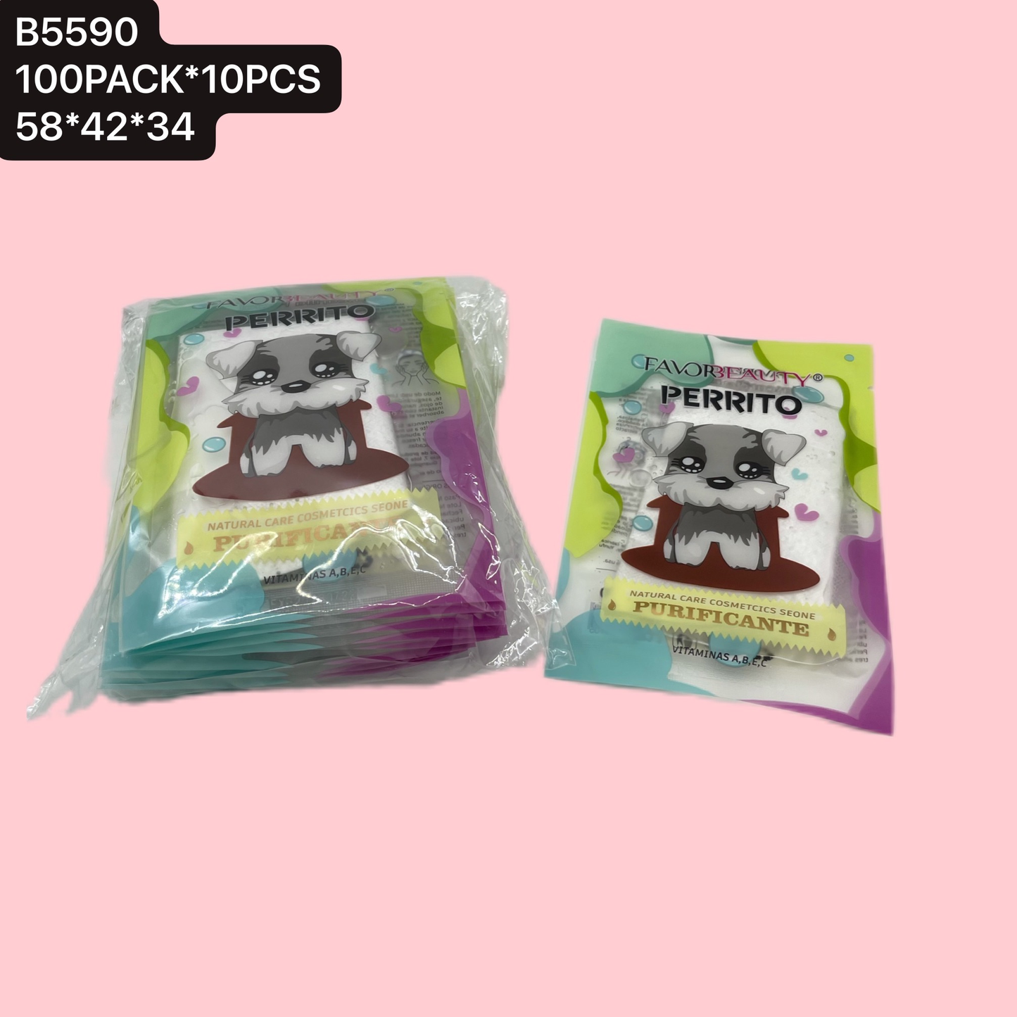 MASCARILLA FACIAL PERRITOS 10 PZ B5590