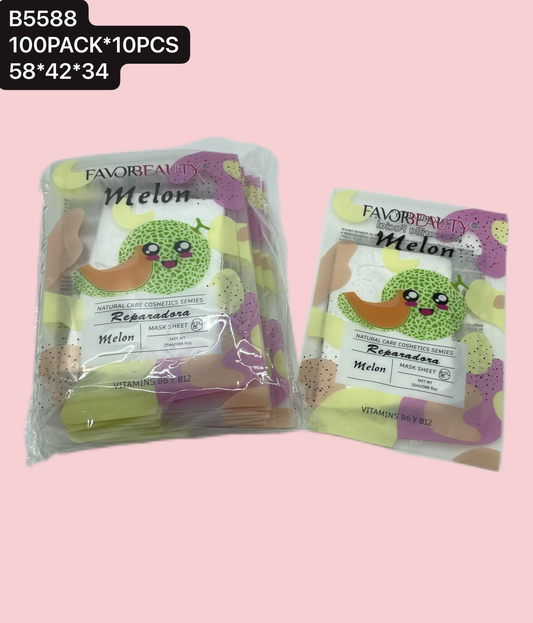 MASCARILLA FACIAL MELON 10 PZ B5588