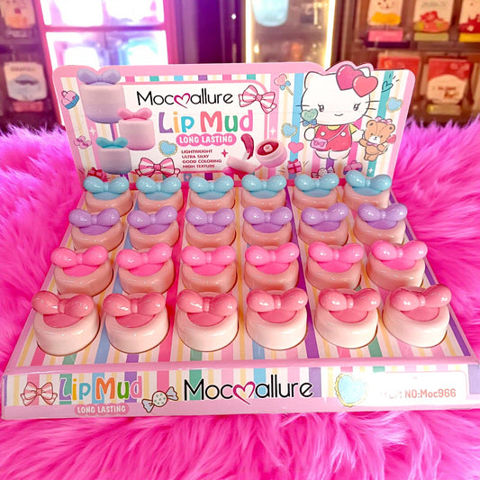 LIP MUD CON APLICADOR DE SILICONE KITTY 24PZS MOC966