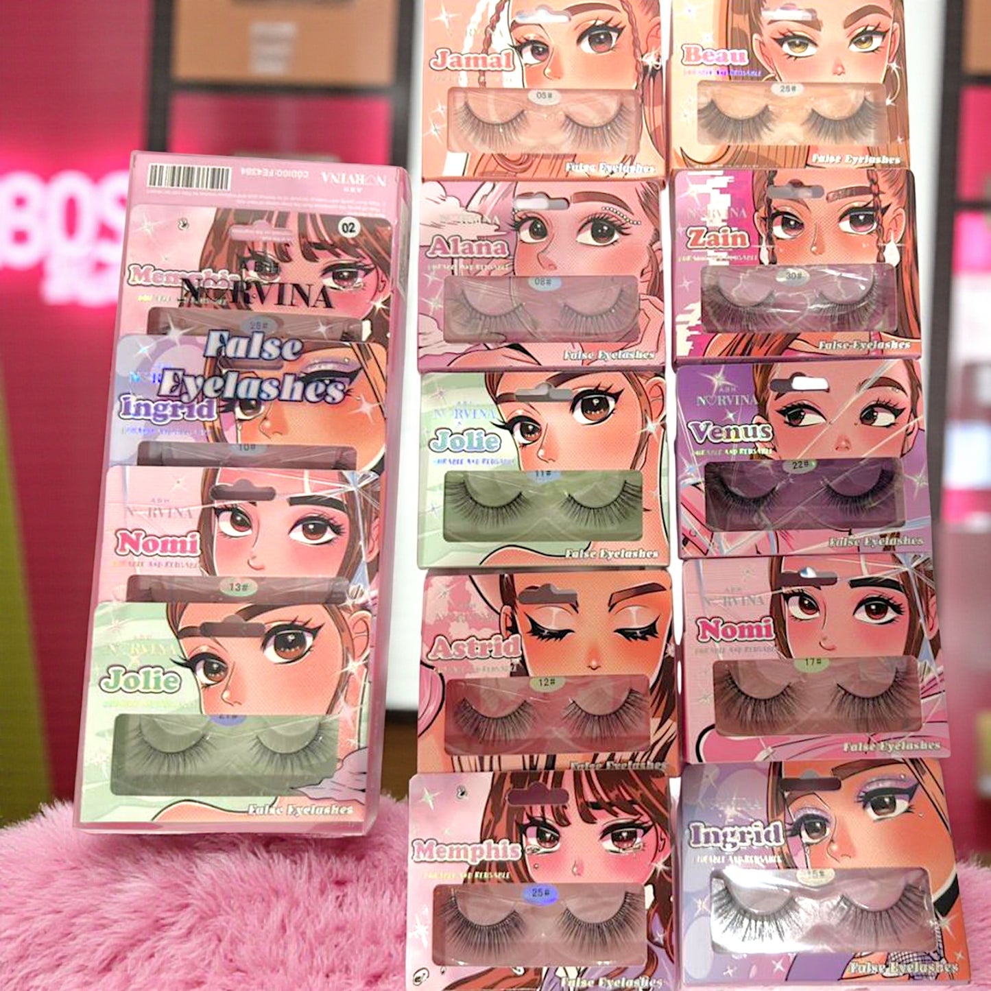 PESTAÑAS 10 PARES NORVINA MUÑECAS FE4384.