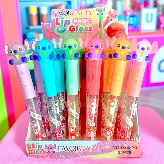 LIP GLOSS MAGICO CON LUZ LITTLE STICH 24PZS LG3520