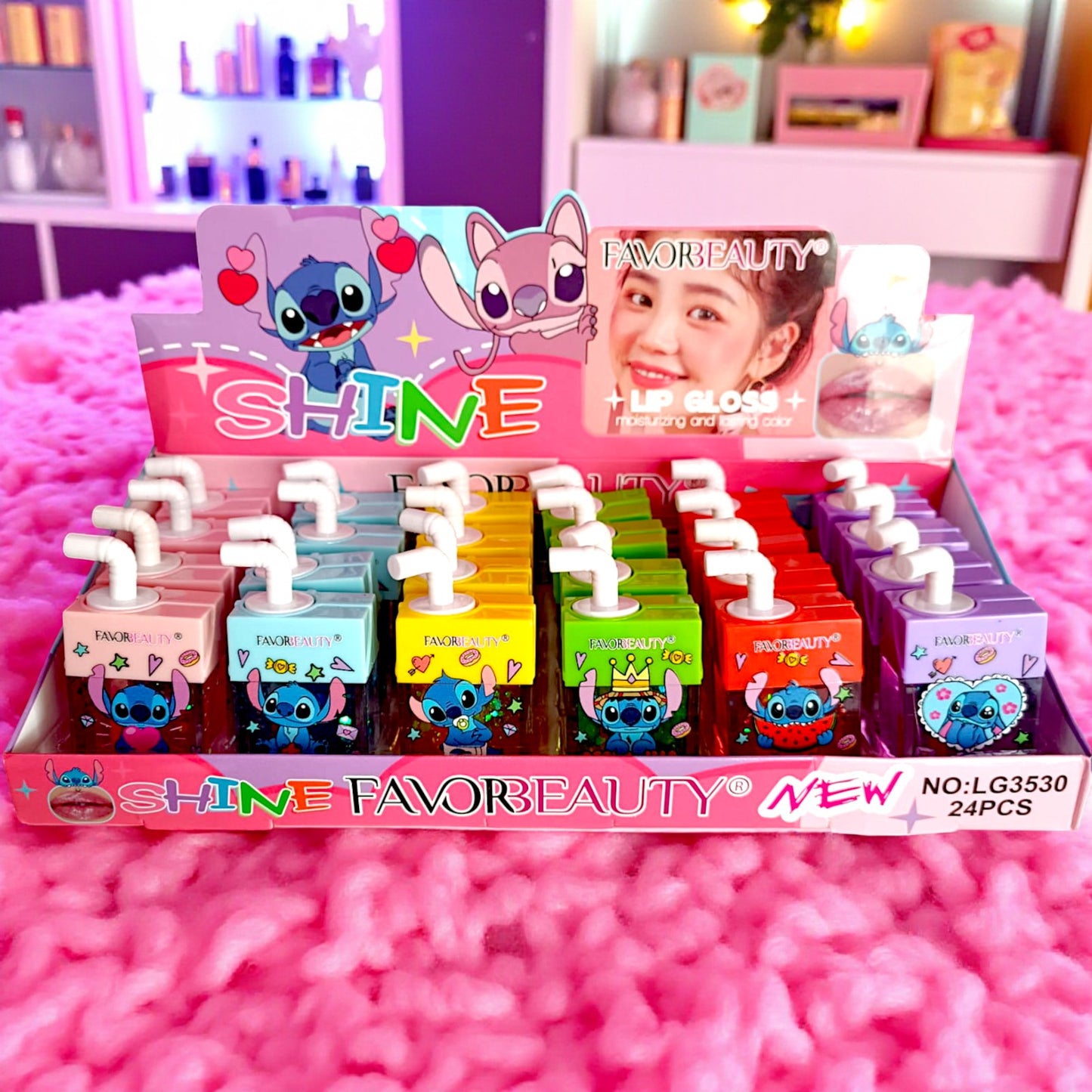 LIP GLOSS DE JUGITO STICH 24PZS LG3530